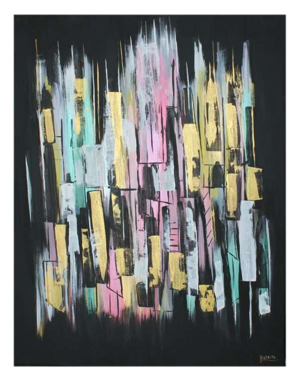 Pintura: "Fondo Negro Con Tapiz"